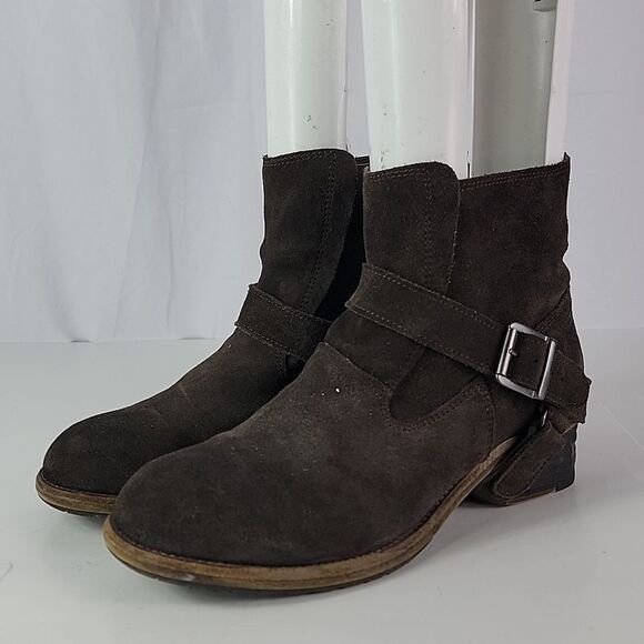 All Saints Suede Leather Harness Women's Ankle Boots - Picture 1 of 13